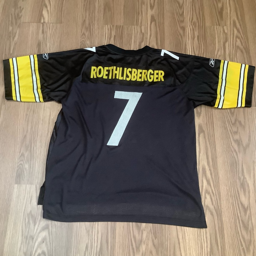 NFL Pittsburgh Steelers #7 Roethlisberger Football Jersey  Reebok Men’s Size L